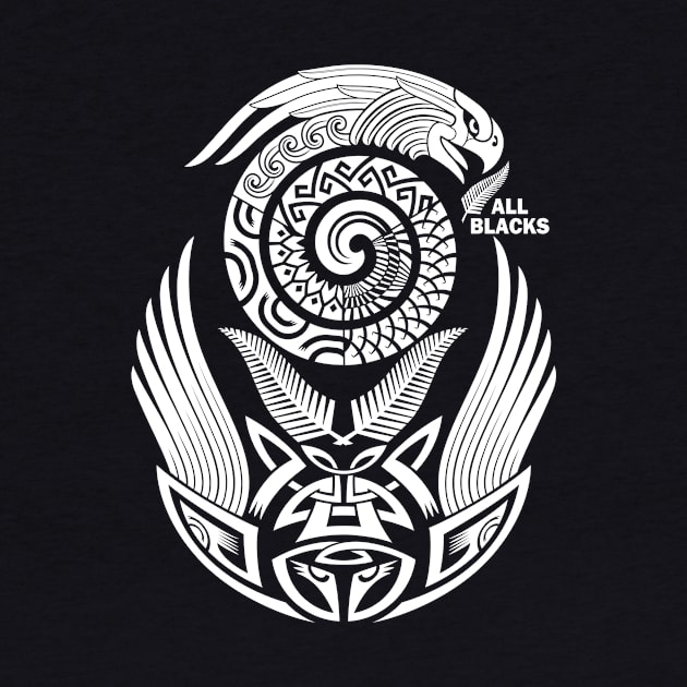 All Blacks Rugby New Zealand Maori Tattoo Bird of Prey by CGD